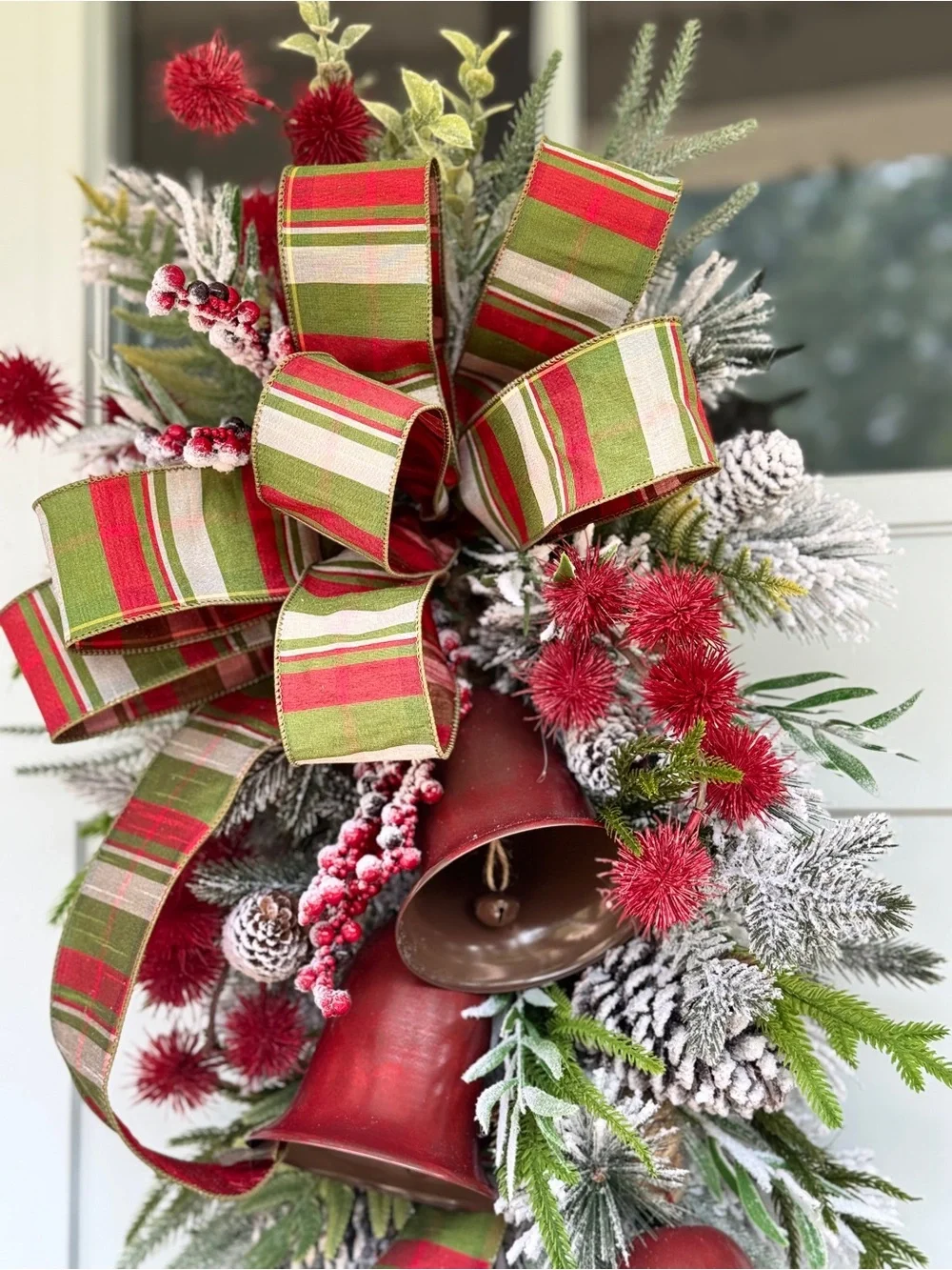 Rustic Winter Elegance Teardrop Wreath 🎄